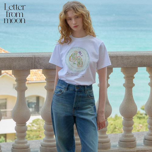 Letterfrommoon纯棉印花T恤