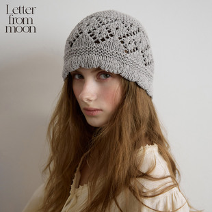 Letter from moon扇贝边镂空针织贝雷帽2026年春季新款休闲保暖帽