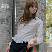 from moon荷叶边褶皱设计感衬衫 女2025秋季 Letter 新款 温柔上衣女