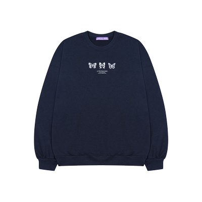 Letter from moon蝴蝶刺绣卫衣女秋冬款上衣含棉韩版圆领套头上衣