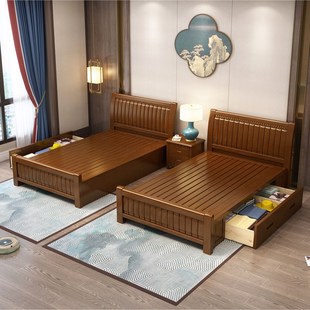 单人床1米2家用小户型储物床经济型1.35米宿舍床简易实木床1优选