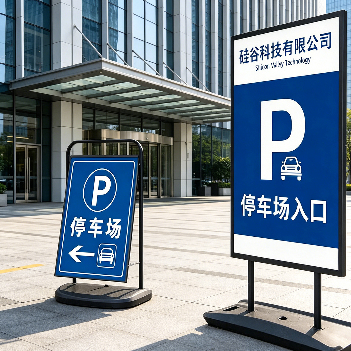 防风展架停车场出入口标志牌
