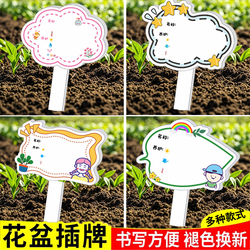标识牌植物信息介绍牌种植牌可diy手写插土牌花卉多肉绿植物养护卡片