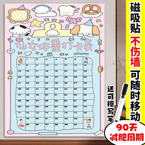【小红书同款】减肥打卡记录表