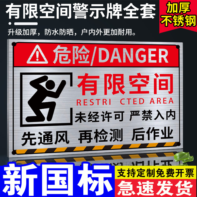 【不锈钢】有限空间警示标识牌