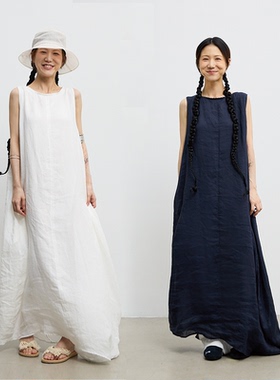 LLCALL 【云朵裙】天然苎麻面料肌理长裙