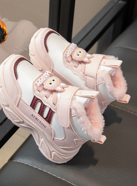 ABC Fans拉布布女童棉鞋加绒加厚运动鞋2025冬季新款儿童棉雪地靴