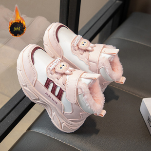 新款 ABC 2025冬季 加绒加厚运动鞋 儿童棉雪地靴 Fans拉布布女童棉鞋