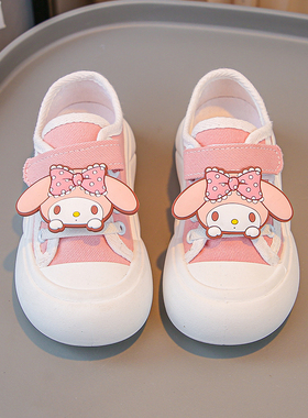 ABC Fans女童帆布鞋儿童卡通鞋2025春秋新款小女孩时尚休闲运动鞋