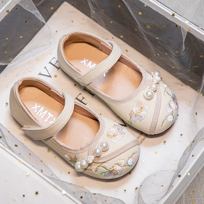 ABC Fans女童汉服鞋子女孩时尚皮鞋中国风洋气马面裙单鞋2026新款