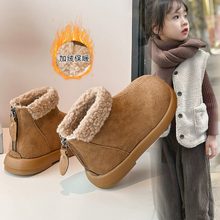 中大童棉鞋 新款 子 Fans女童加绒勃肯靴子加厚保暖棉靴2025冬季 ABC