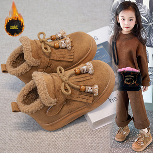 中大童马丁靴 新款 ABC Fans女童加绒小皮靴加厚保暖棉靴子2025冬季