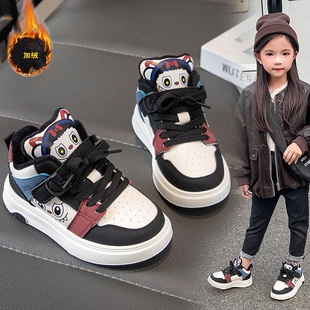 Fans儿童加绒二棉板鞋 中大童运动鞋 女童高帮棉鞋 新款 2025冬季 ABC