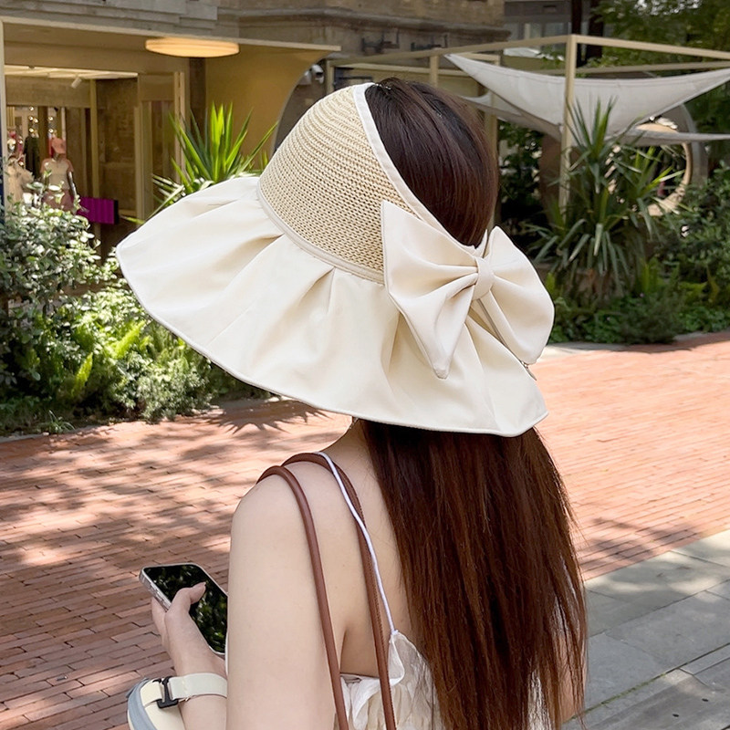 朵澜大檐空顶帽防晒帽女夏季新款遮脸紫外线太阳帽渔夫帽子遮阳帽