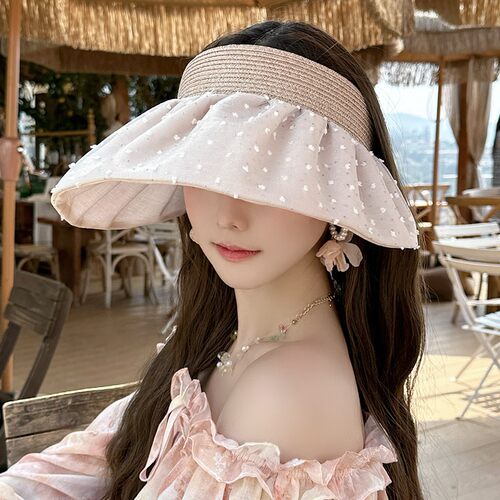 Dorain/朵澜大檐空顶帽女2026夏新款遮阳防晒帽显脸小沙滩太阳帽