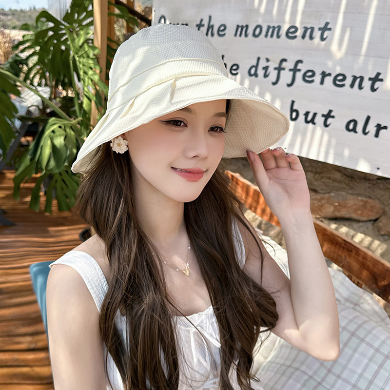 Dorain朵澜韩版渔夫帽女夏百搭小清新盆帽文艺范时尚褶皱遮阳帽子