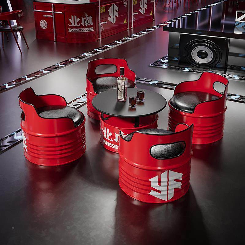 油桶桌椅工业风酒艺吧清桌椅组合网红铁个性创意油桶制作咖啡厅,商业/办公家具,卡座,淘宝优惠券,粉丝福利购,淘宝优惠卷