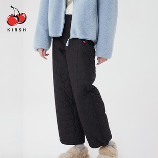 KIRSH大樱桃少女加厚保暖棉裤高腰直筒裤女冬季宽松休闲裤长裤潮