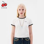 新款 露脐上衣高腰半袖 女短袖 kirsh大樱桃夏季 T恤修身 短款 甜美韩版