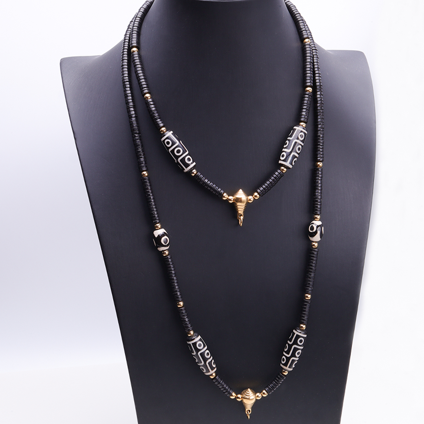 泰伽椰壳九眼天珠佛牌链男女