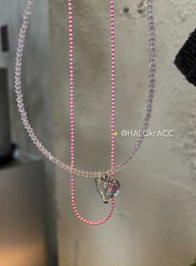 HALOkrACC韩代粉双链透心项链