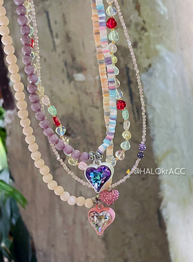 HALOkrACC韩代山桃深海磨砂项链