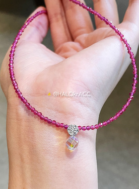 HALOkrACC韩代s水晶一颗项链