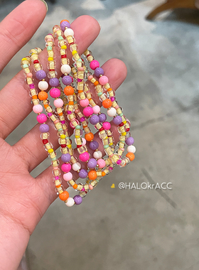 HALOkrACC韩国奶油粉糖豆手链