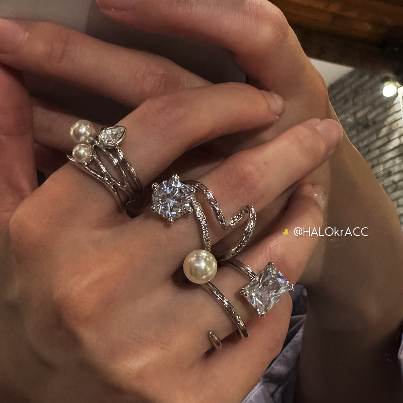 HALOkrACC韩代精工白钻戒指