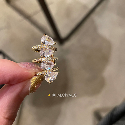 HALOkrACC韩国水滴半环耳夹