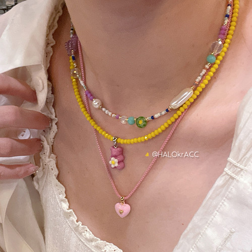 HALOkrACC韩代紫藤与蜂鸣项链