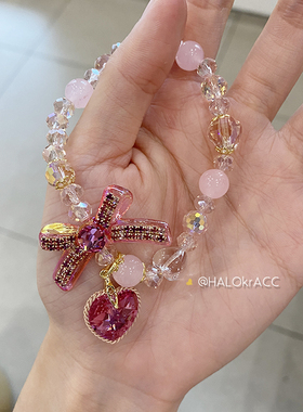 HALOkrACC水晶薄荷蝴蝶结手链