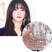 Irene裴珠泫同款 HALOkrACC韩国正品 RedVelvet 复古藤花钻水滴耳钉