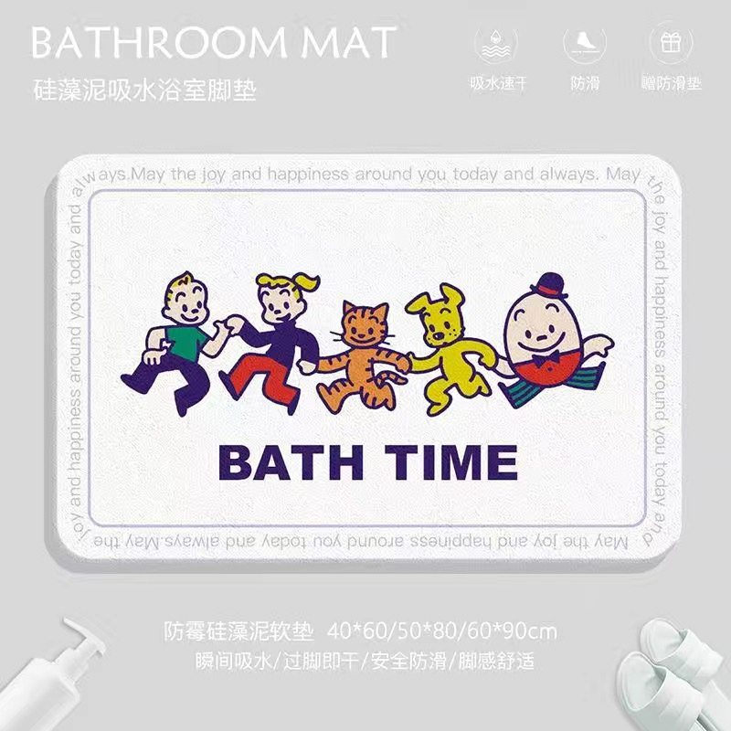原田治ins风软硅藻泥卫生间防滑地垫浴室吸水脚垫卡通动漫进门垫,居家布艺,家用脚垫,淘宝优惠券,粉丝福利购,淘宝优惠卷