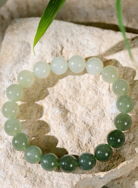 范语 · 和田玉晴水渐变手串8mm 10808