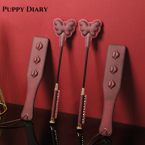 Puppy*温感变色马鞭拍子cos舞台表演道具温变材料手工皮鞭皮拍