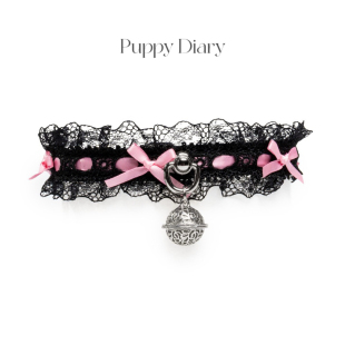 Puppy 女仆蕾丝choker女真皮铃铛项圈丝带蝴蝶结项链情侣礼物