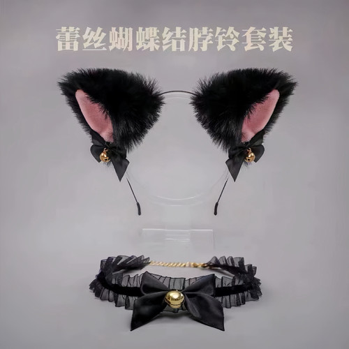 纯欲女仆蕾丝猫耳choker项圈