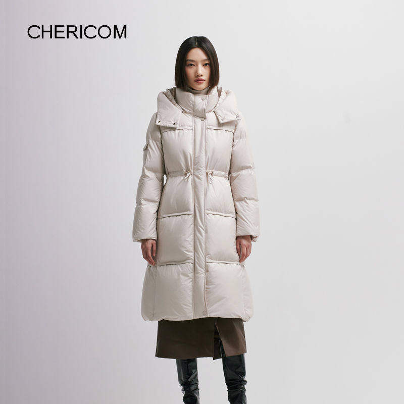 千仞岗冬季新款女士长款羽绒服连帽加绒加厚羽绒外套女Y298095Y