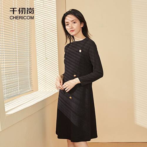 千仞岗女式春夏时尚休闲假两件背带显瘦连衣裙S263339L
