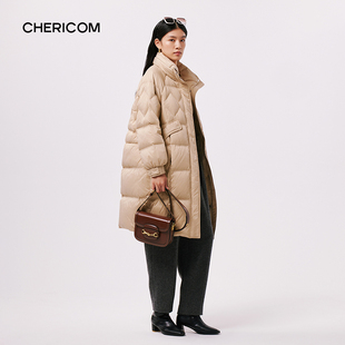 立领羽绒服廓形休闲加厚保暖外套Y299193Y 长款 千仞岗2024冬季 新款