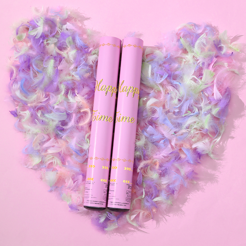 结婚羽毛礼花筒手持礼筒炮礼花网红订婚求婚花瓣小礼炮喷花礼炮筒