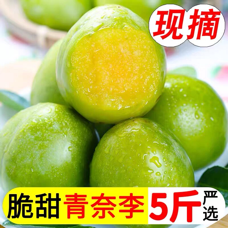 广西奈李新鲜水果5斤包邮孕妇桃形李子青脆空心青奈脆甜李子油奈