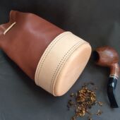 烟斗收纳桶烟斗包真皮烟斗桶包三斗收纳包便携烟丝包烟袋头层牛皮