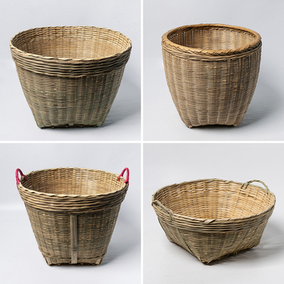 大号竹箩筐竹篮子挑担演出道具