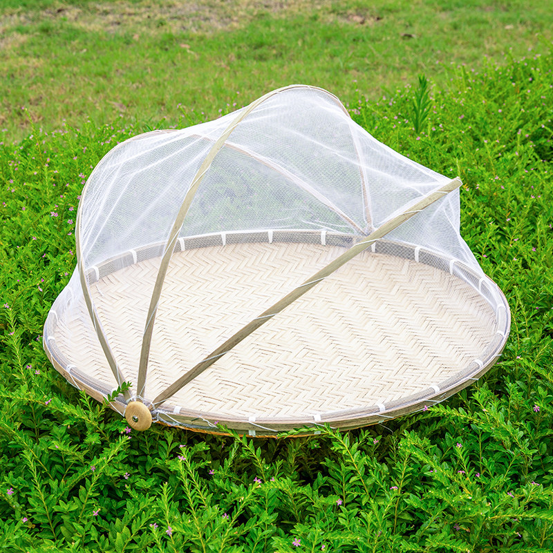 带网罩家用馒头筐圆簸箕竹编收纳筐防蝇竹筐竹篮农家竹制品竹筛子,特色手工艺,竹编/竹雕,淘宝优惠券,粉丝福利购,淘宝优惠卷