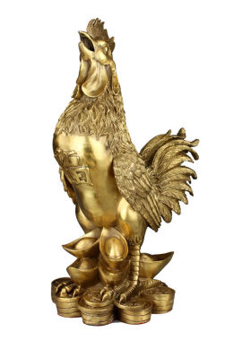 德佑堂铜公鸡摆件铜鸡家居工艺摆设十二生肖鸡装饰品礼品摆件福字