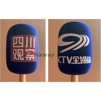 定做电视台新闻媒体记者采访台标话筒配件海绵防风棉套商标logo