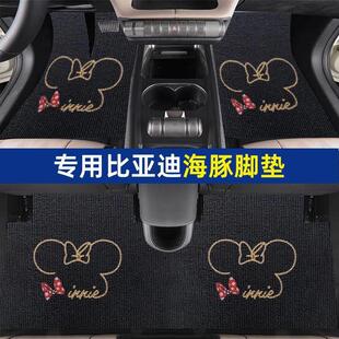 比亚迪海豚脚垫新能源专用可爱卡通丝圈车垫汽车内饰女士车垫可洗