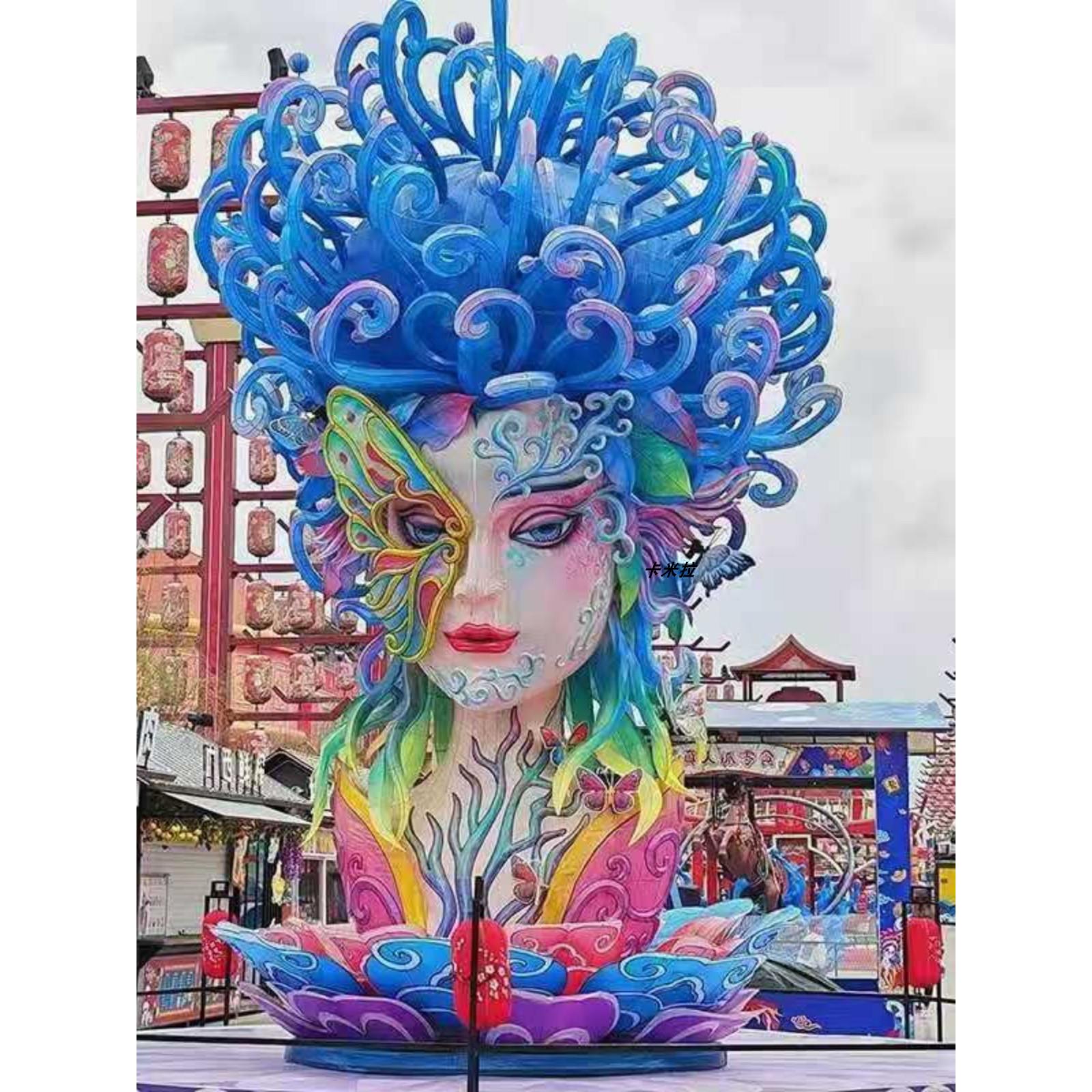 女灯神精国潮精灯花彩灯大型万棵松文彩灯节日主卫题风特色花卫女